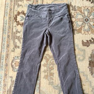 Jag Grey Corduroy Pull On High Rise Peri Straight Leg Jeans Womens 6P 6 Petite